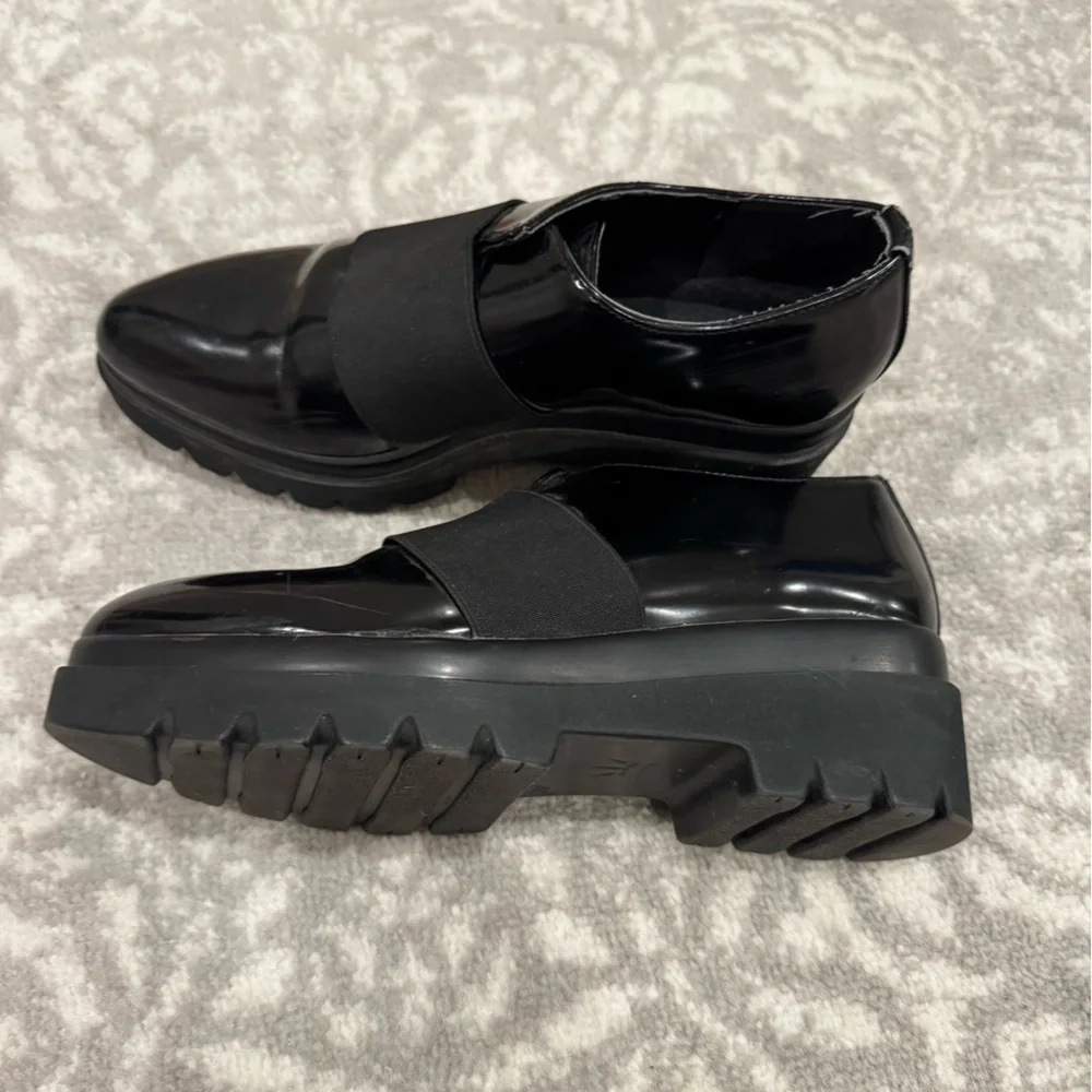 Francescomilano Vera Pelle Womens Shoes Patent Leather Size 39 Black Slip On